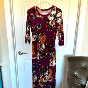 JessaKae burgundy floral dress